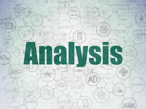 Marketing concept: Analysis on Digital Data Paper background イラスト素材