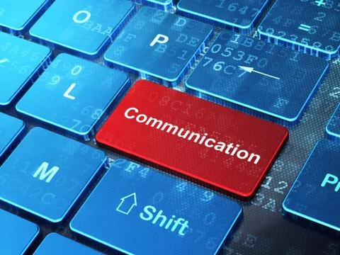 Marketing concept: Communication on computer keyboard background 스톡 일러스트