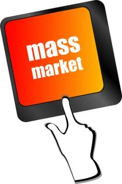 Marketing concept. computer keyboard keys with word Mass Market イラスト素材