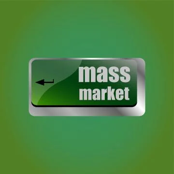 Marketing concept. computer keyboard keys with word Mass Market Illustrazione stock