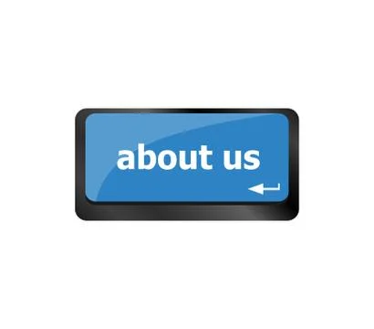 Marketing concept. computer keyboard with word About Us, selected focus on en Ilustración de archivo