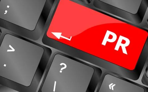 Marketing concept: computer keyboard with word PR Stock Illustration