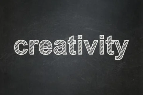 Marketing concept: Creativity on chalkboard background Stock Illustration
