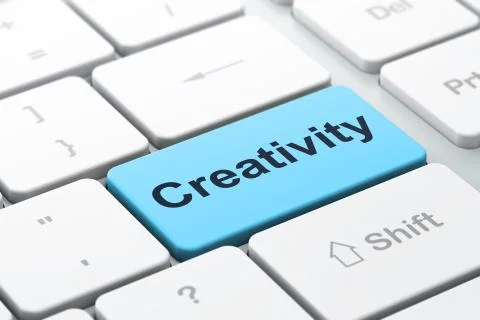 Marketing concept: Creativity on computer keyboard background Stock Illustration
