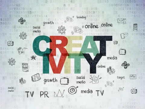 Marketing concept: Creativity on Digital Data Paper background Illustrazione stock