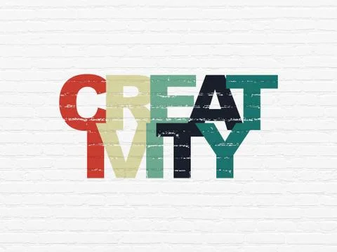 Marketing concept: Creativity on wall background Stock Illustration