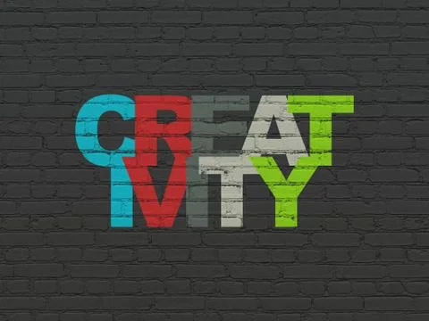 Marketing concept: Creativity on wall background Stock Illustration