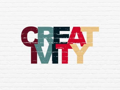 Marketing concept: Creativity on wall background Stock Illustration