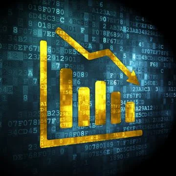 Marketing concept: Decline Graph on digital background Stock Illustration