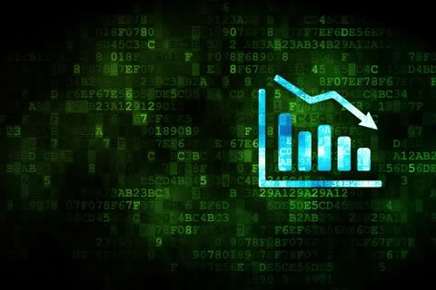 Marketing concept: Decline Graph on digital background Stock Illustration