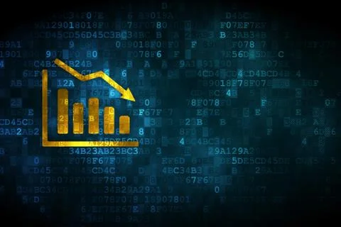 Marketing concept: Decline Graph on digital background Stock Illustration