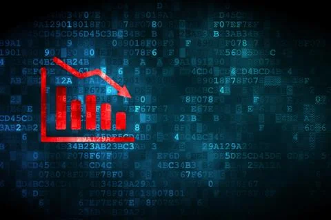 Marketing concept: Decline Graph on digital background Stock Illustration