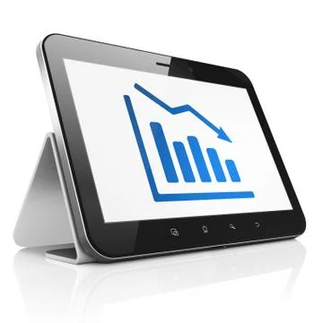 Marketing concept: Decline Graph on tablet pc computer Stock Illustration