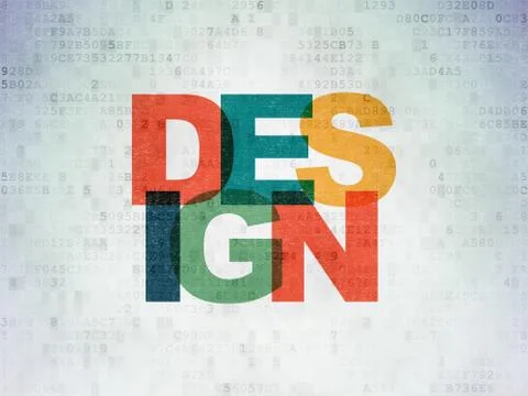 Marketing concept: Design on Digital Data Paper background Stock Illustration