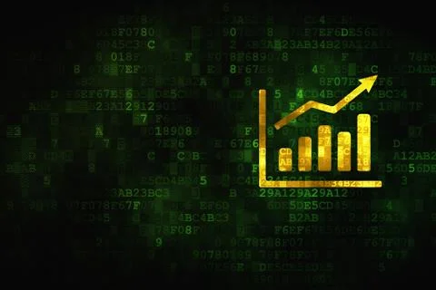 Marketing concept: Growth Graph on digital background Stock Illustration