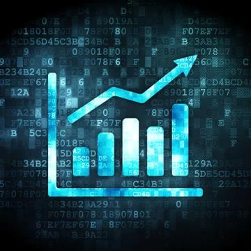 Marketing concept: Growth Graph on digital background Stock Illustration