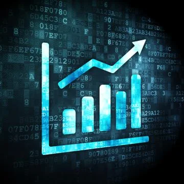 Marketing concept: Growth Graph on digital background Stock Illustration
