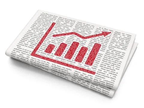 Marketing concept: Growth Graph on Newspaper background Stock Illustration