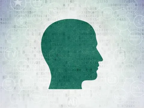Marketing concept: Head on Digital Data Paper background Stock Illustration