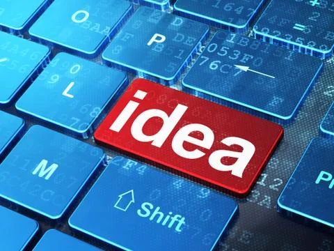 Marketing concept: Idea on computer keyboard background 스톡 일러스트
