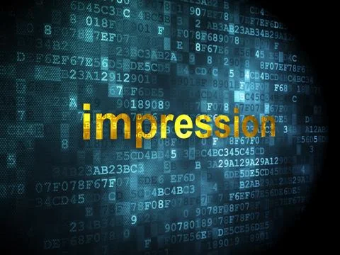 Marketing concept: Impression on digital background Illustrazione stock