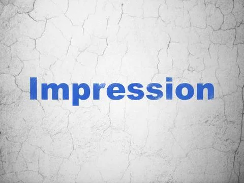 Marketing concept: Impression on wall background Illustrazione stock