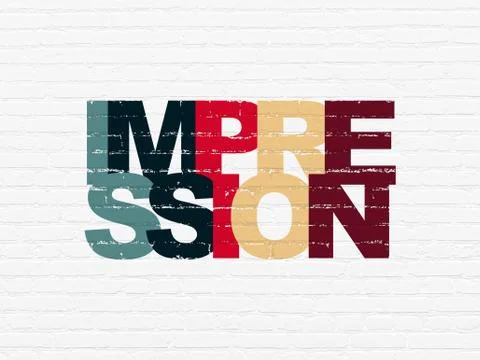 Marketing concept: Impression on wall background Illustrazione stock