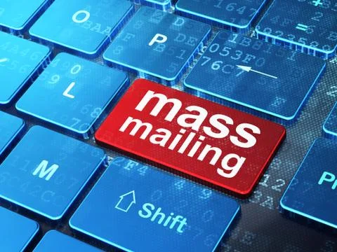 Marketing concept: Mass Mailing on computer keyboard background Stock Illustration