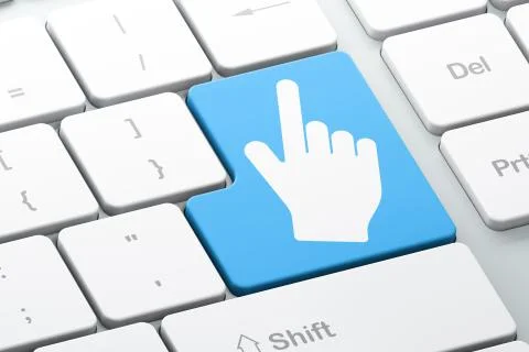 Marketing concept: Mouse Cursor on computer keyboard background イラスト素材
