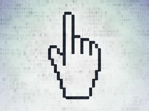 Marketing concept: Mouse Cursor on Digital Paper background Illustrazione stock