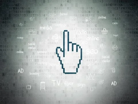 Marketing concept: Mouse Cursor on Digital Data Paper background Stock Illustration