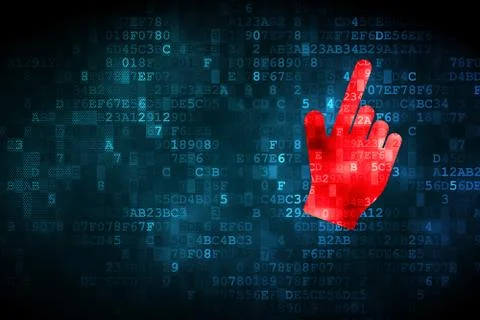 Marketing concept: Mouse Cursor on digital background Illustrazione stock