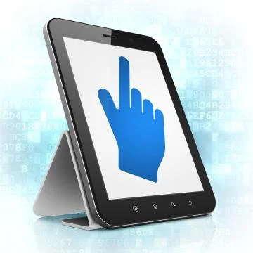 Marketing concept: Mouse Cursor on tablet pc computer 스톡 일러스트