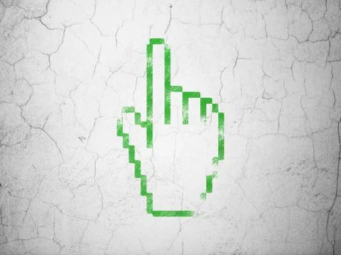 Marketing concept: Mouse Cursor on wall background Stock Illustration