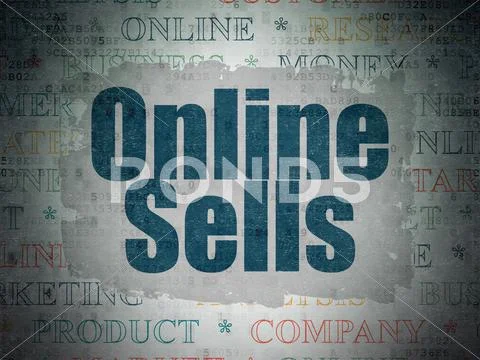 Marketing Concept: Online Sells On Digital Data Paper Background