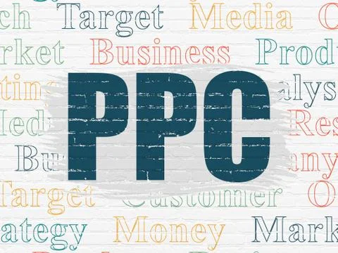 Marketing concept: PPC on wall background Ilustración de archivo