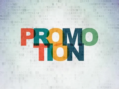 Marketing concept: Promotion on Digital Data Paper background Stock Illustration