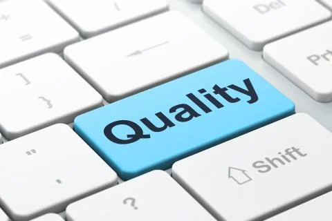 Marketing concept: Quality on computer keyboard background Illustrazione stock