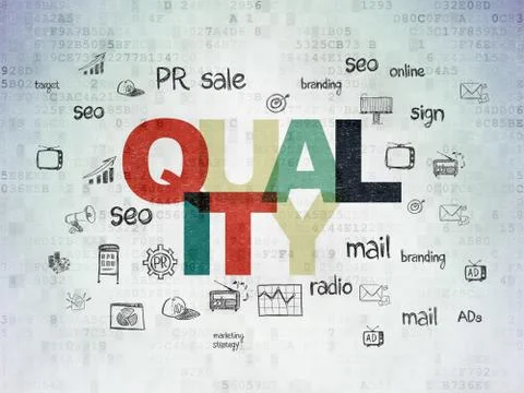 Marketing concept: Quality on Digital Data Paper background Stock Illustration