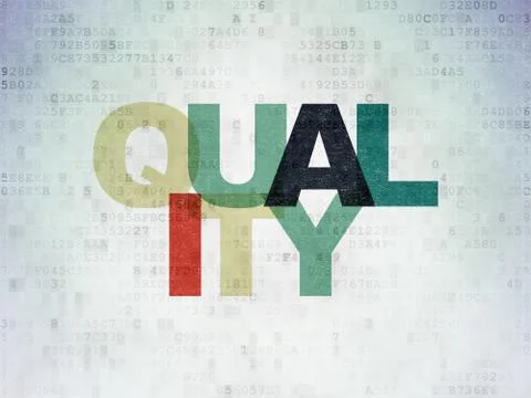 Marketing concept: Quality on Digital Data Paper background Stock Illustration