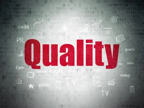 Marketing concept: Quality on Digital Data Paper background Stock Illustration