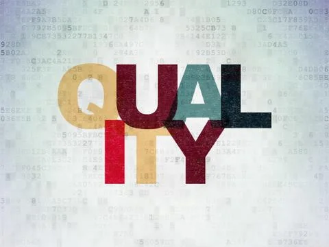 Marketing concept: Quality on Digital Data Paper background Stock Illustration