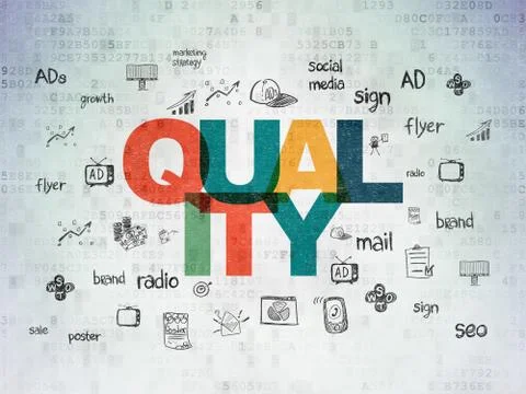 Marketing concept: Quality on Digital Data Paper background Stock Illustration