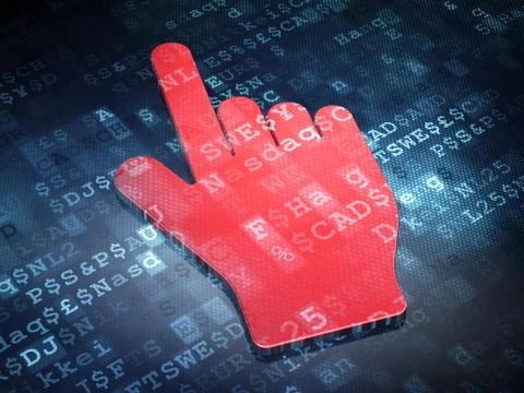Marketing concept: Red Mouse Cursor on digital イラスト素材