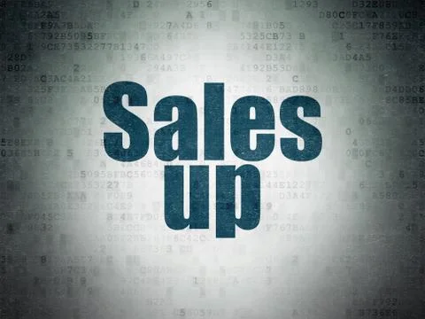 Marketing concept: Sales Up on Digital Data Paper background 스톡 일러스트