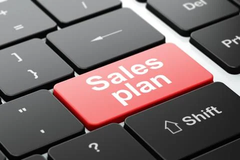 Marketing concept: Sales Plan on computer keyboard background Stockillustratie