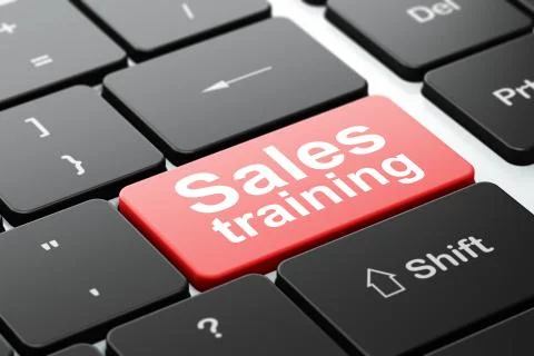 Marketing concept: Sales Training on computer keyboard background Stock Illustration