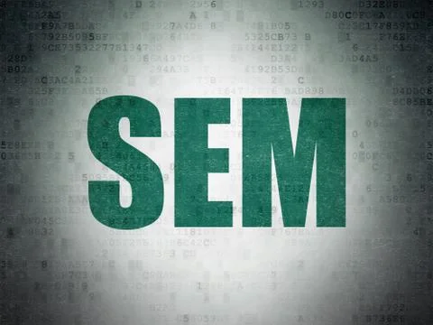Marketing concept: SEM on Digital Data Paper background 스톡 일러스트