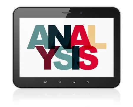 Marketing concept: Tablet Computer with Analysis on  display Illustrazione stock