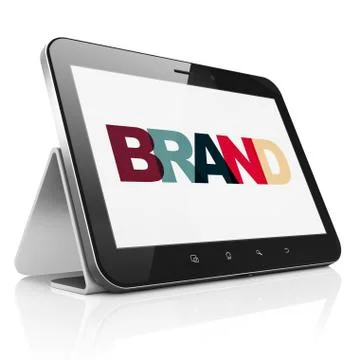 Marketing concept: Tablet Computer with Brand on  display Stock Illustration
